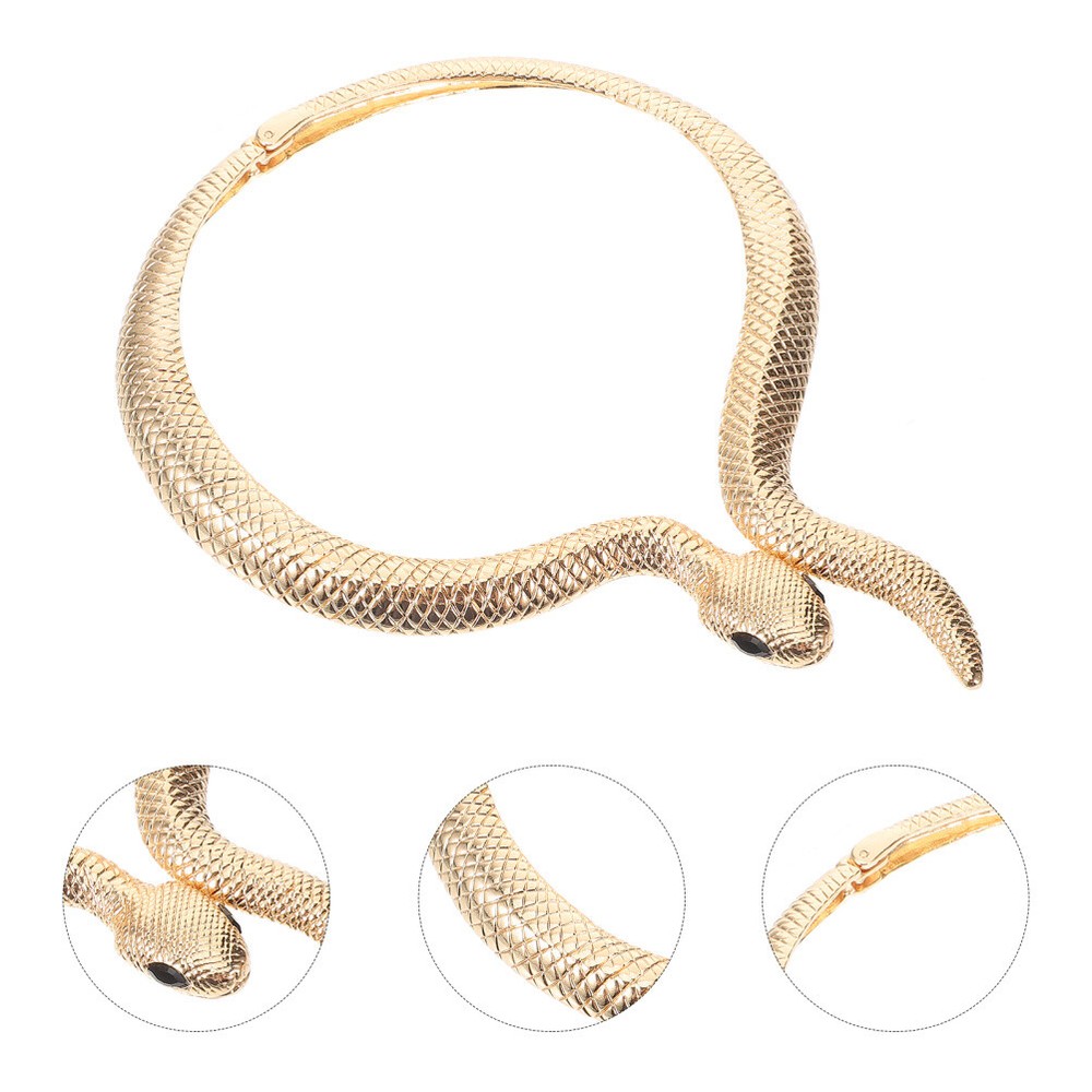 Exaggerated Skin-Friendly Snake & Alligator Choker Necklace for Women