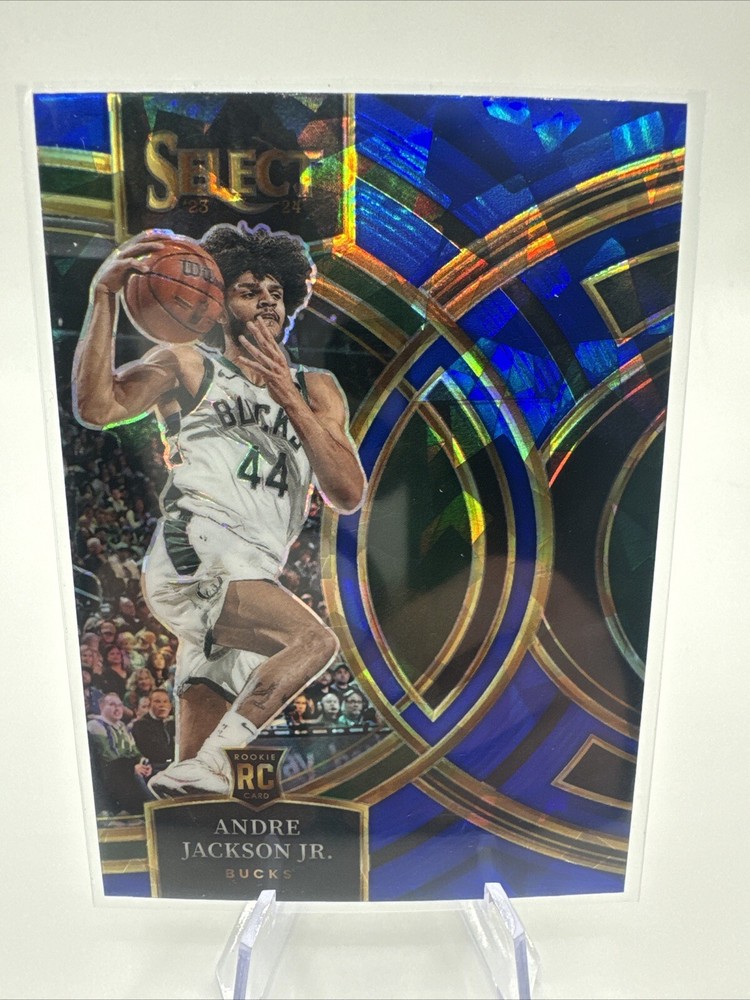 2023-24 Panini Select - Premier Level Blue Cracked Ice Prizm #134 Andre Jackson