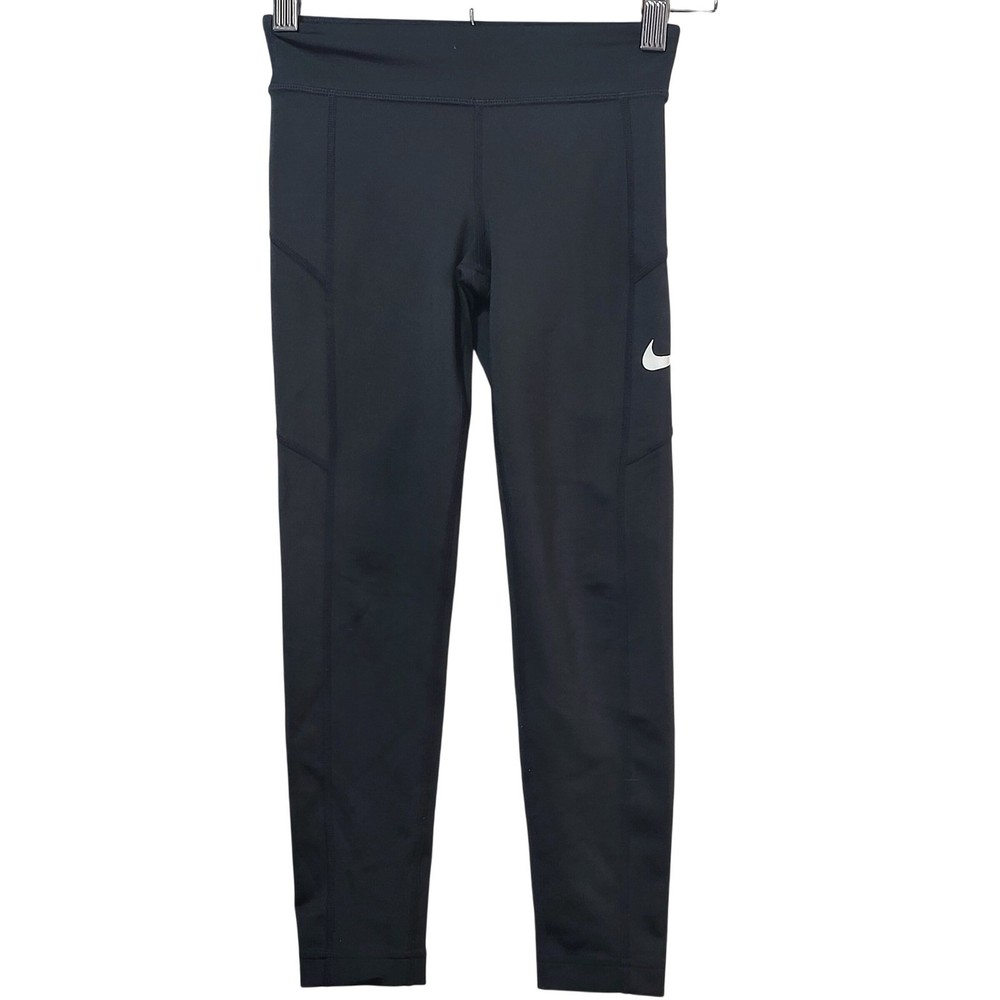 Nike Dri-FIT Kids Girls Black Athletic Leggings CI9940-010 Size XS