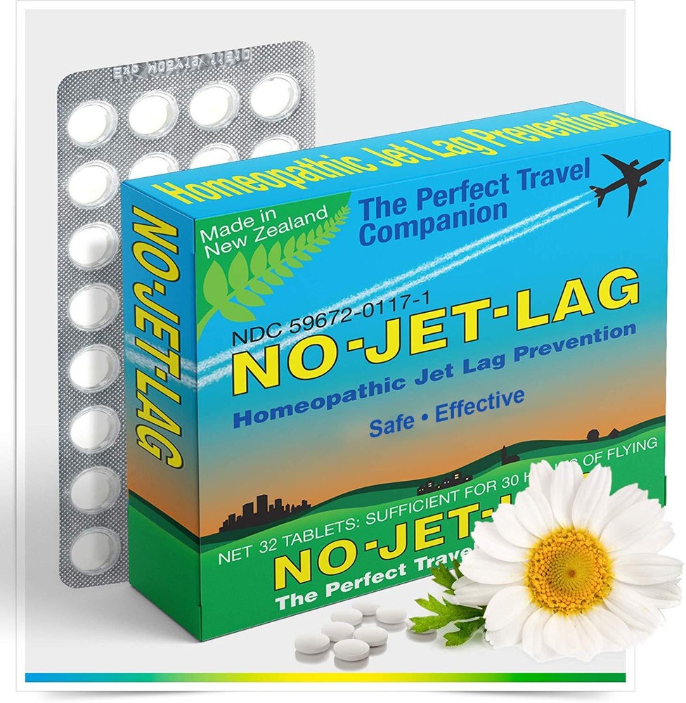 No Jet Lag Homeopathic Remedy 32 Chewable Tablets for Travel Essentials
