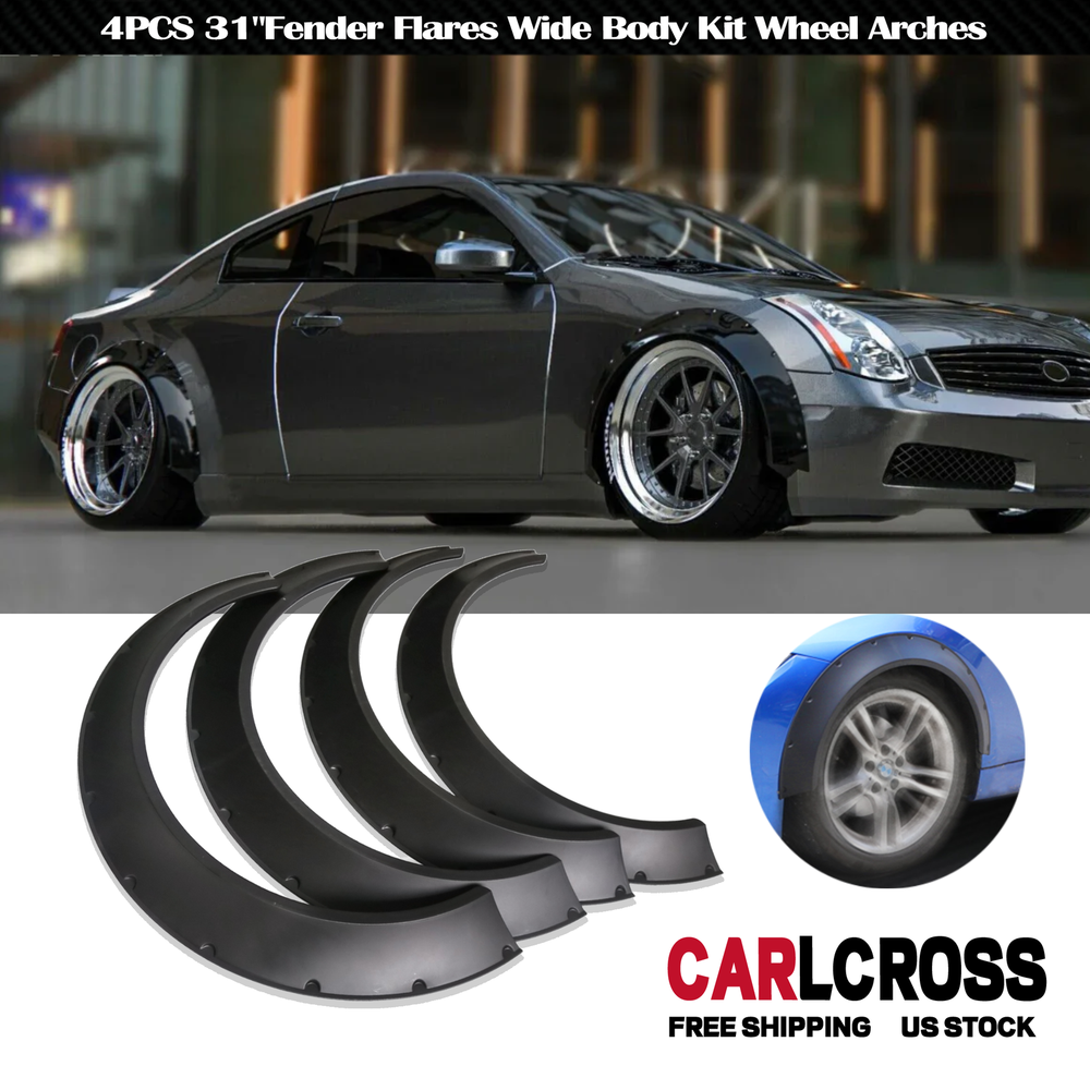 For Infiniti Set of 4 Fender Flares Extra Wide Body Kit Wheel Arches