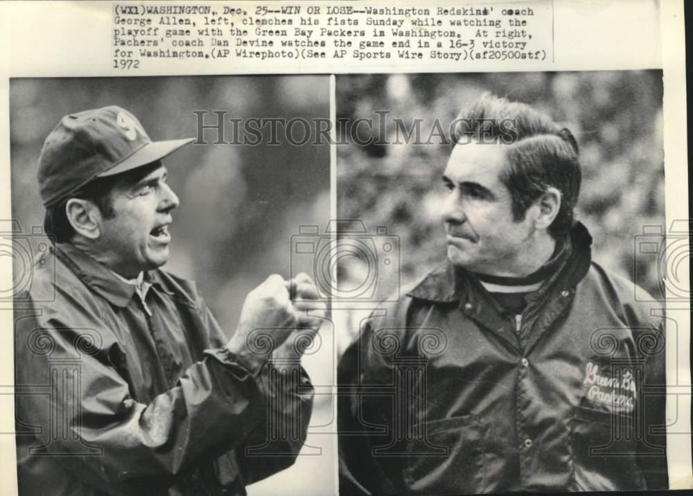 1972 Press Photo Washington Redskins Coach George Allen is an intense individual