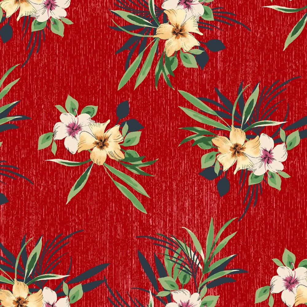 Floral Printed Brushed Poly Spandex Fabric with Medium Texture