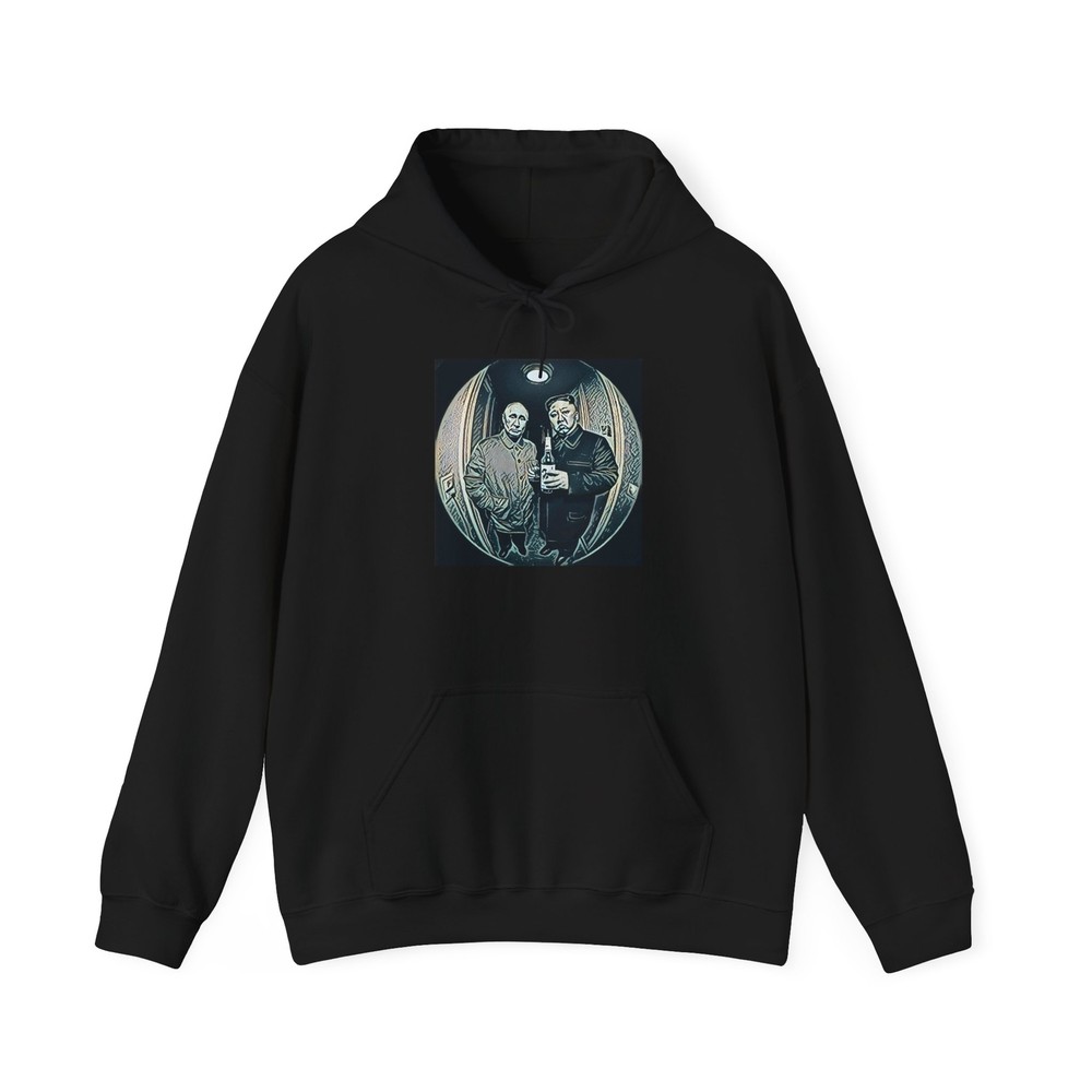 Kim Jong Un Putin Graphic Print Crew Neck Unisex Heavy Blend™ Hooded Sweatshirt
