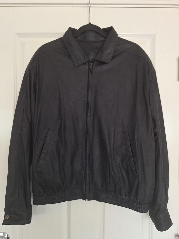 REMY Men's Black Soft Leather Blazer Jacket Size 40 Vintage