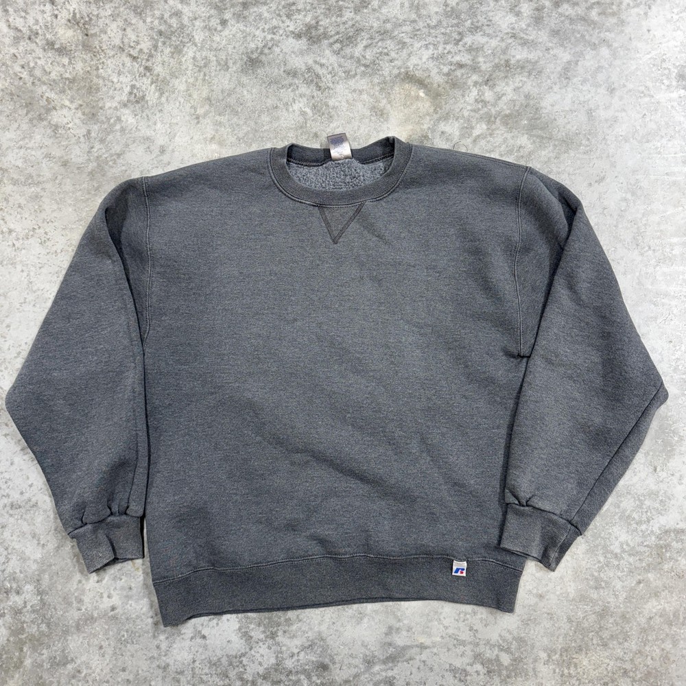 Russell Athletic Sweatshirt Mens Medium Gray Dri Power Fleece Crewneck Pullover
