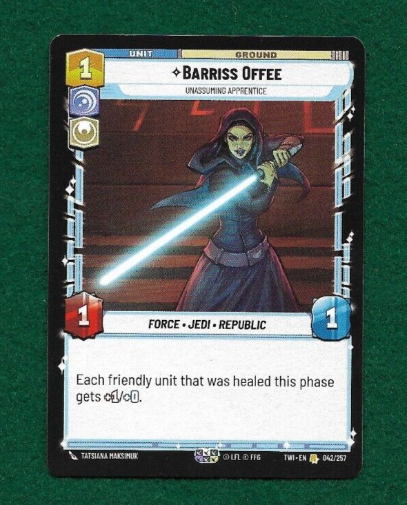 STAR WARS UNLIMITED BARRISS OFFEE #42 TWILIGHT OF THE REPUBLIC RARE