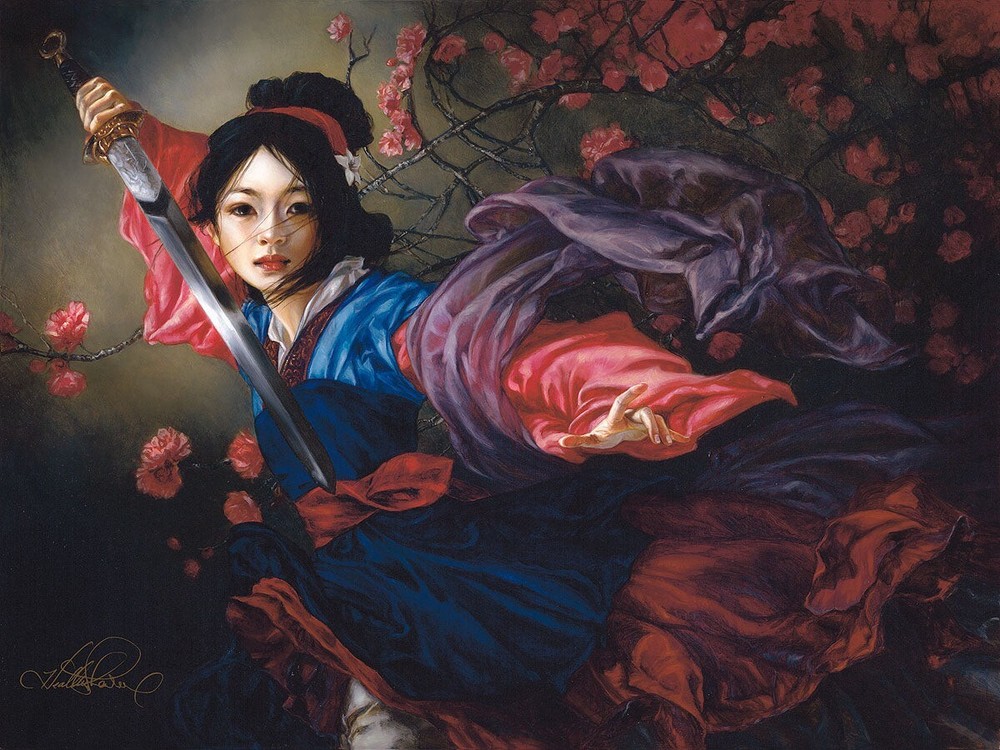 Mulan Disney Fine Art Heather Edwards Signed Lt Ed 30 The Elegant Warrior PRE