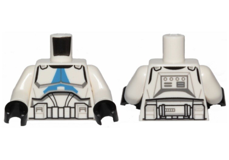 Lego 501st Clone Trooper Torso Minifigure Part White Star Wars