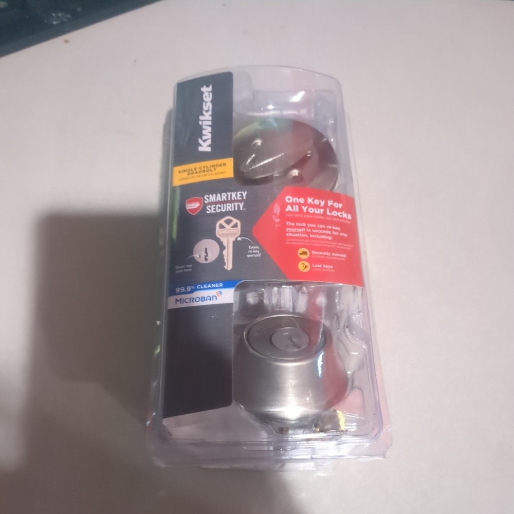 Kwikset Security Single-Cylinder Deadbolt Satin Nickel 660 15 SMT CP K6 V2