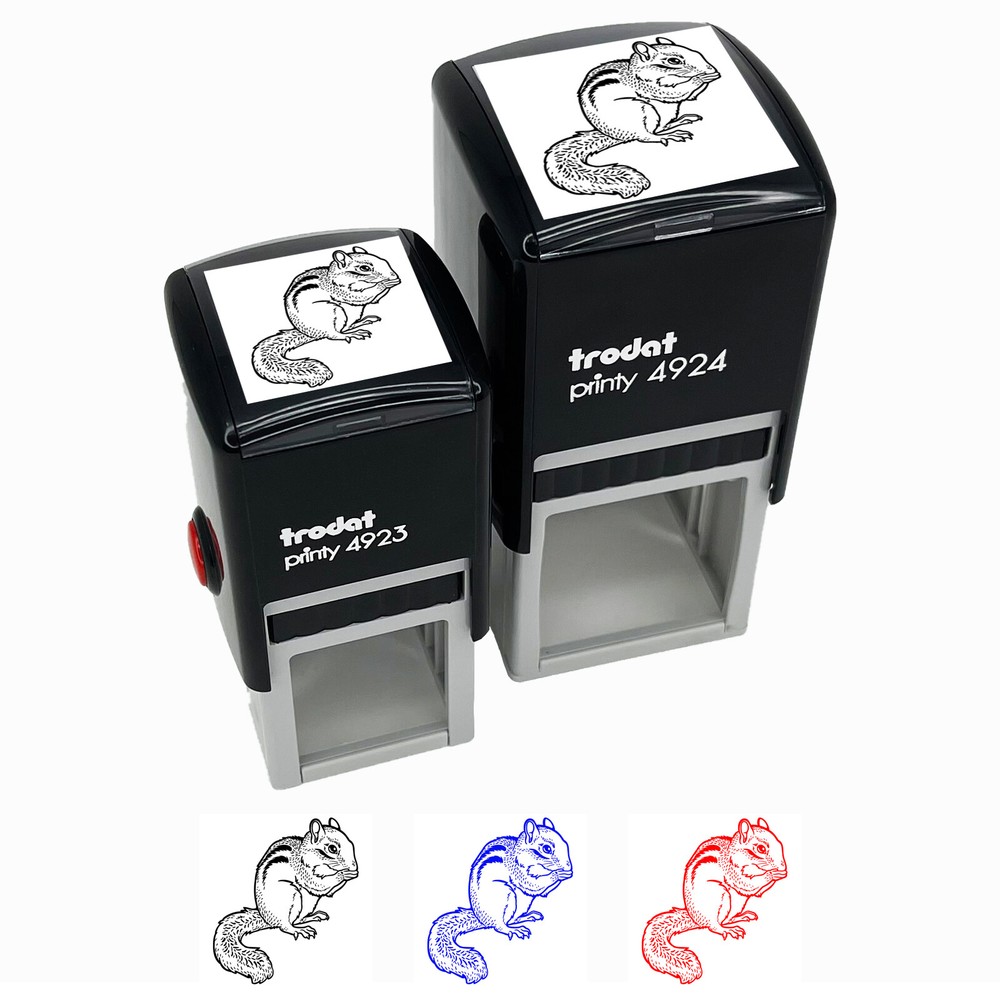 Nibbling Chipmunk Self-Inking Rubber Stamp Ink Stamper