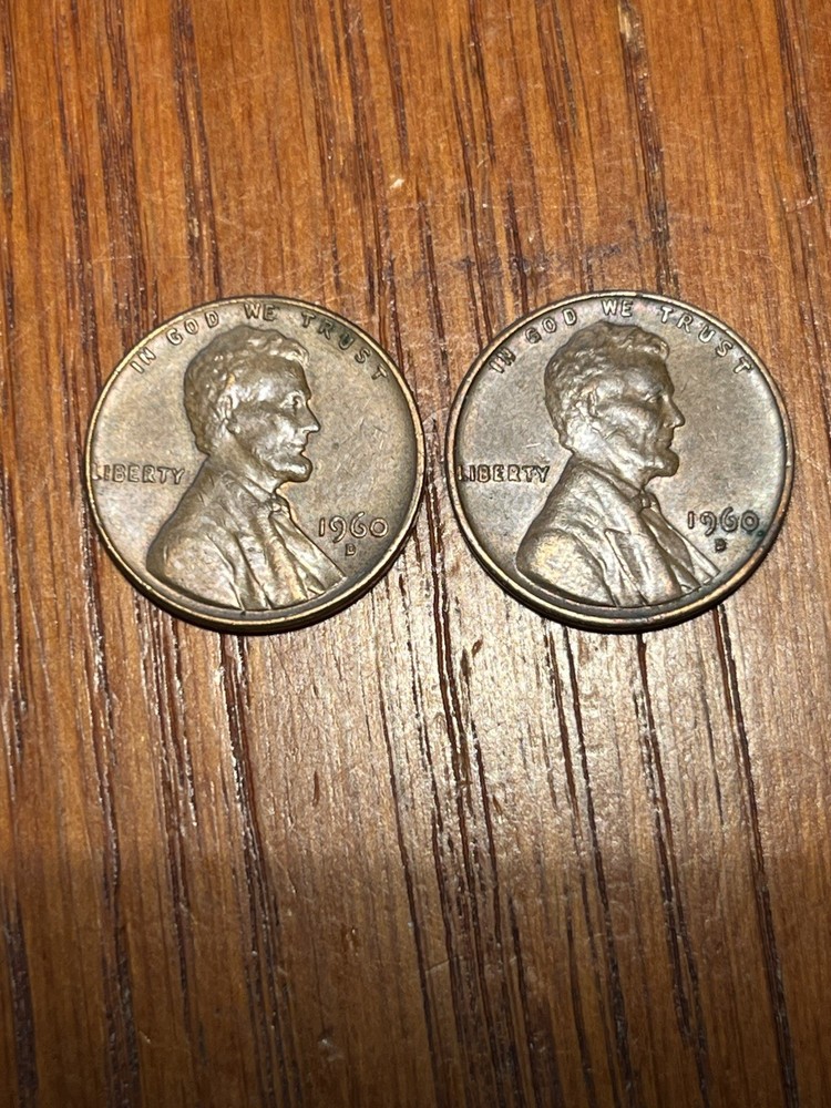 1960 D Lincoln Cent SKIRTED R Die Chip Large Date Small Date Variety