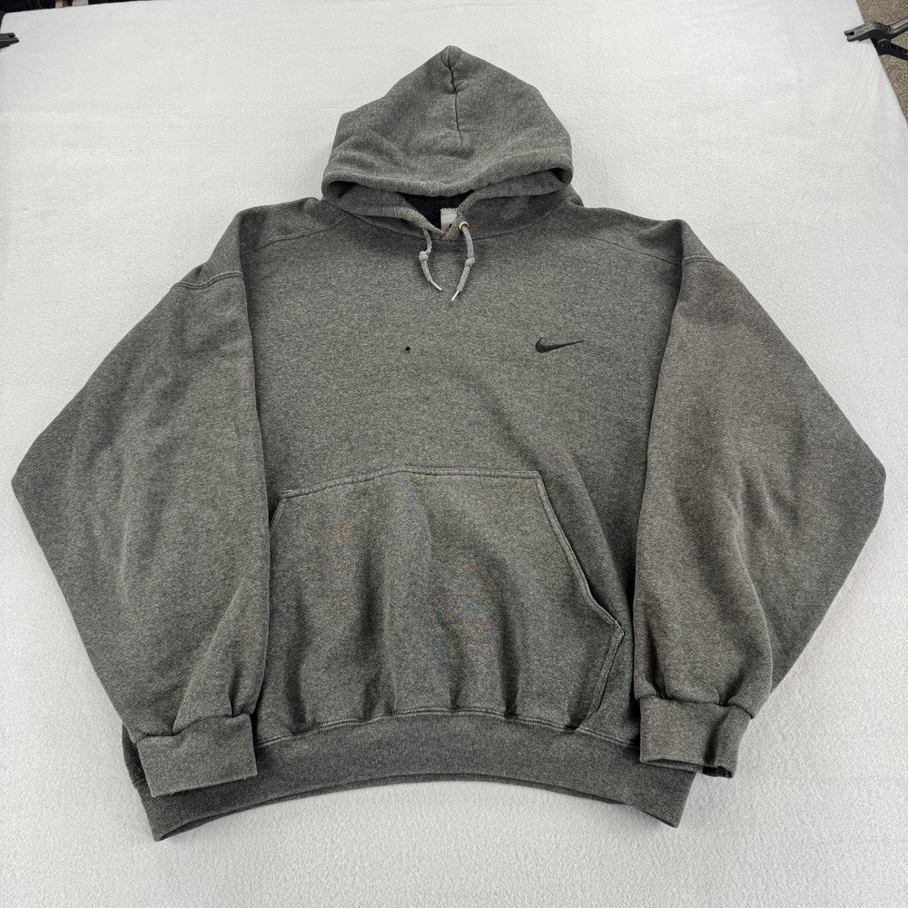 Nike Hoodie Mens Large Pullover Sweatshirt 90s vintage swoosh distressed faded
