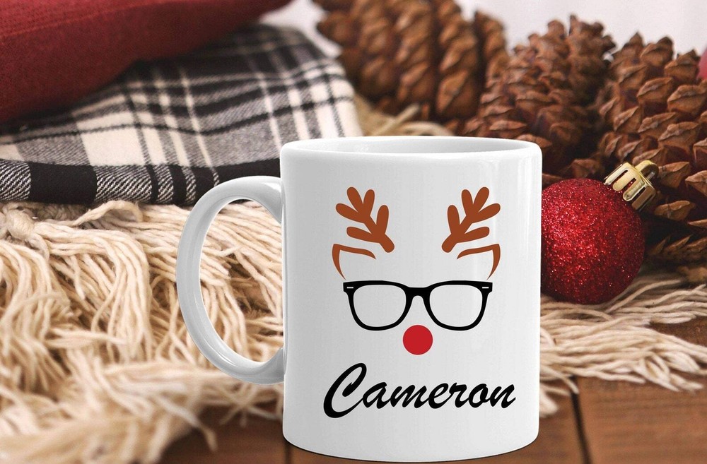Personalized Christmas Reindeer Mug Cute Christmas Gift Gift For Him Reindeer