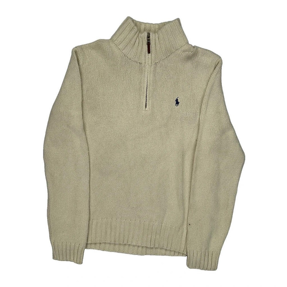 Polo By Ralph Lauren 1/4 Zip - Medium Cream Cotton