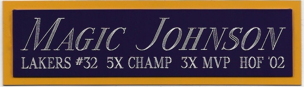 MAGIC JOHNSON LA LAKERS NAMEPLATE FOR AUTOGRAPHED Signed Basketball-PHOTO-FLOOR