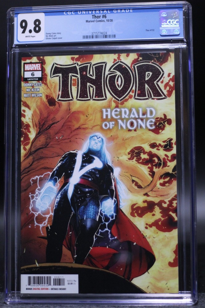 Thor (2020) #6 1st Print Olivier Coipel Cover A CGC 9.8 White Pages Donny Cates