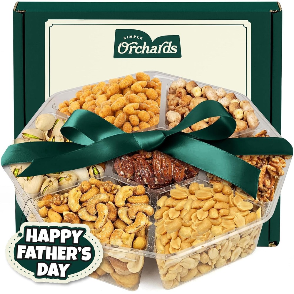 Fathers Day Gourmet Nuts Gift Basket with Assorted Treats-image