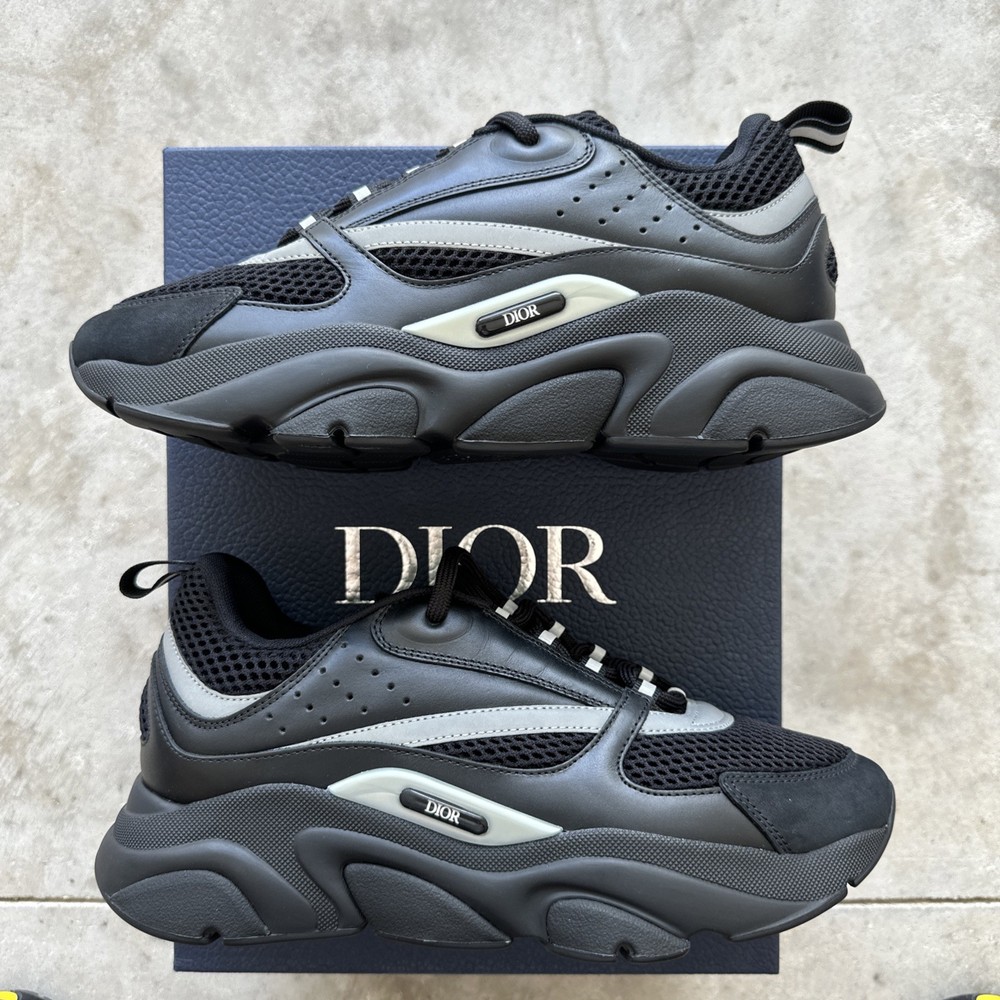 Dior B22 Black Reflective Sneakers in Size 8