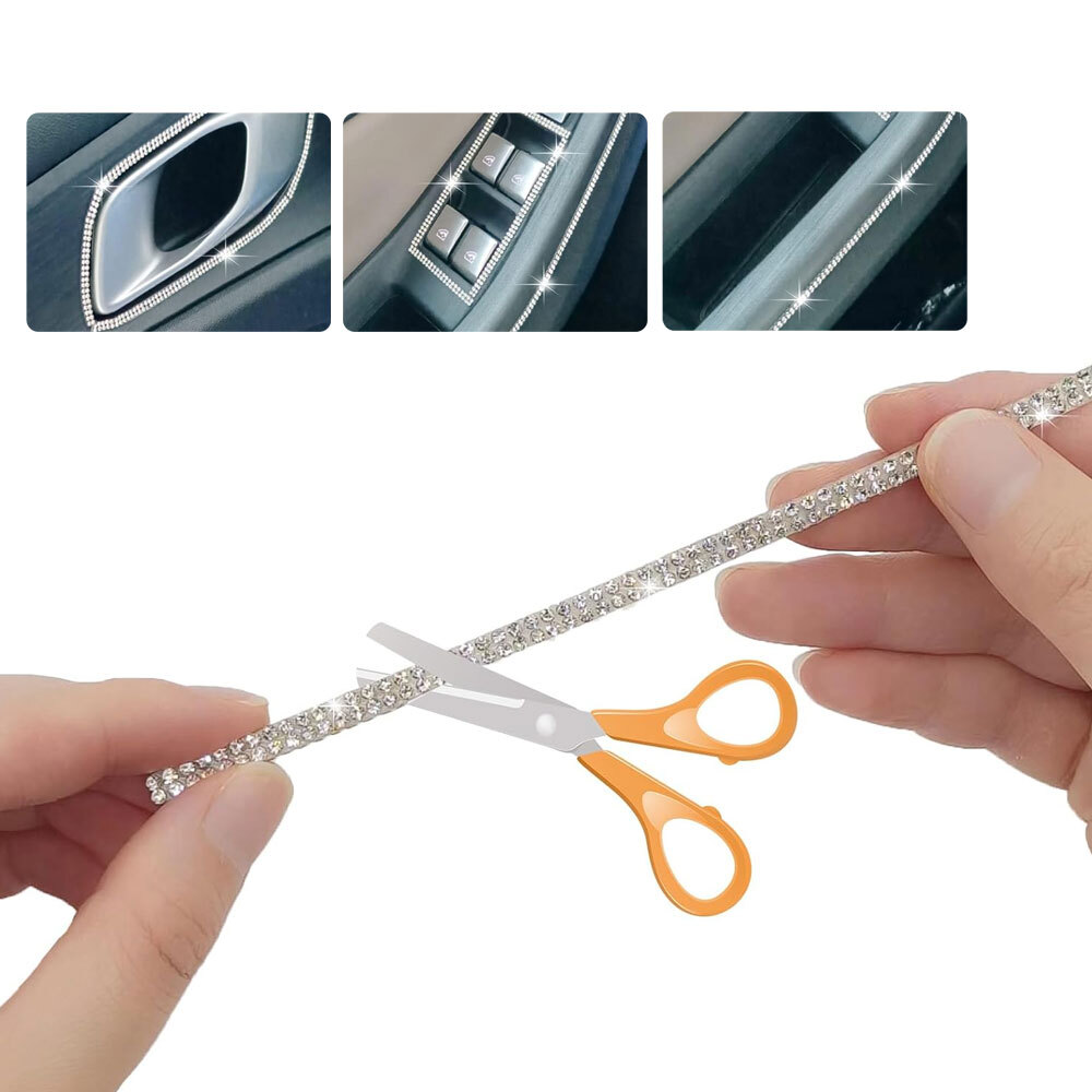 5M Car Exterior Interior Decoration Strip Sticker Rhinestone Moulding Line Trim