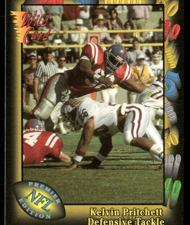 1991 Wild Card Kelvin Pritchett Rookie Card Detroit Lions #109 Football