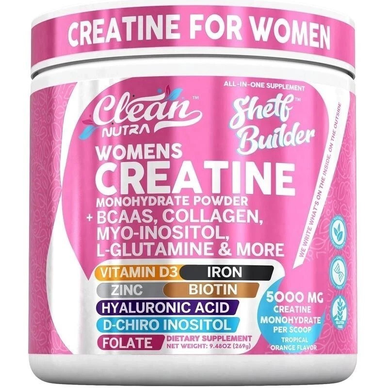 Women’s Creatine Powder w/ BCAAs, Collagen, Inositol – Clean Nutra Shelf Builder