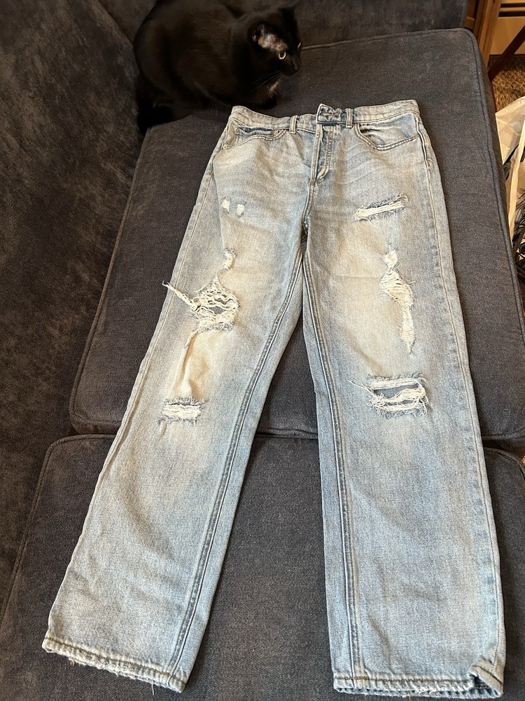 BDG Urban Outfitters Slim Straight Jeans Button Fly Distressed 28