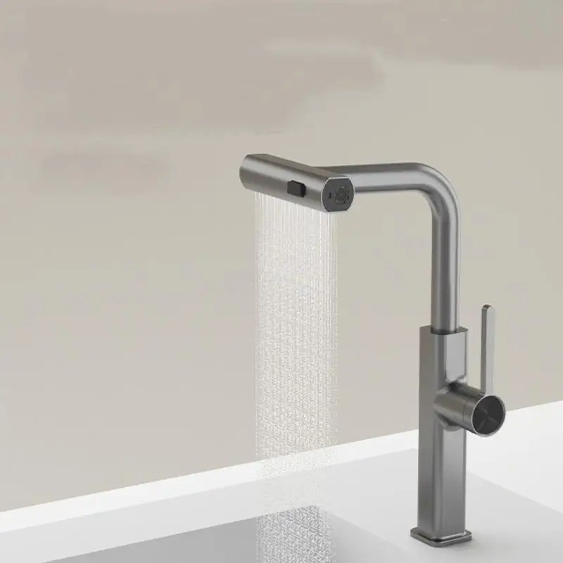 Copper Pull-Out Kitchen Faucet with Hot and Cold Water