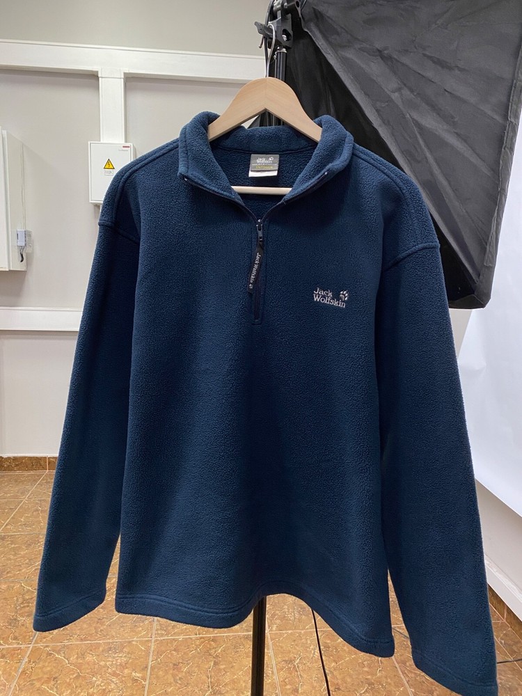 🧗🇺🇸 Y2K Jack Wolfskin Fleece Hoodie Rare Retro Hype size M/L color blue