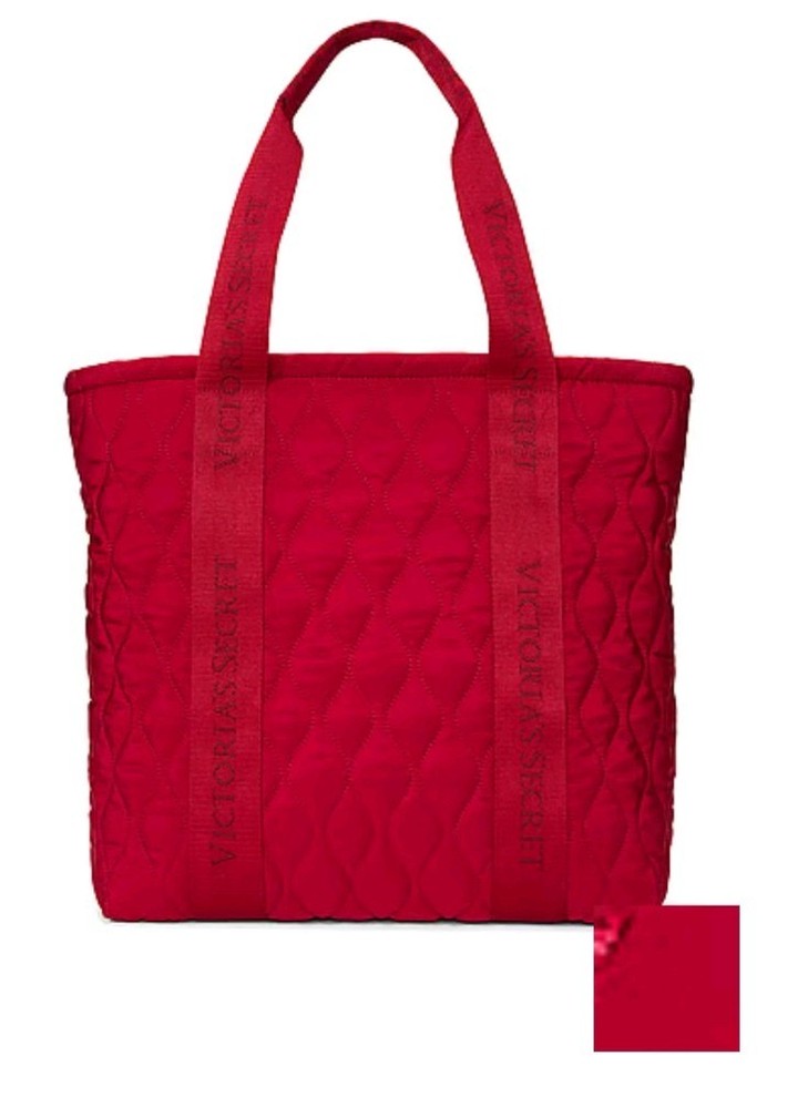 Victoria's Secret Red Quilted Tote Bag