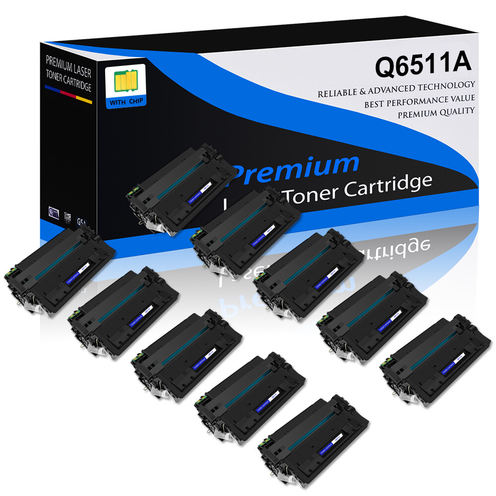 10-Pack HP LaserJet 2430 Q6511A 11A Black Toner Cartridges for 2430dtn 2430n 2430tn