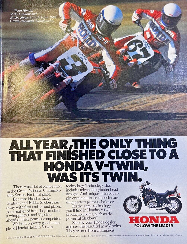 1985 Magazine Advertisement Honda V-Twin Motorcycles