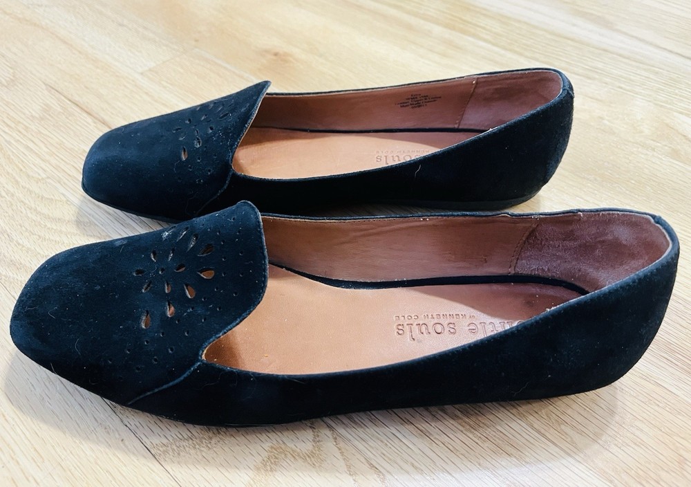 Gentle Souls by Kenneth Cole Women’s Black Suede Slip On Flats Size 10M