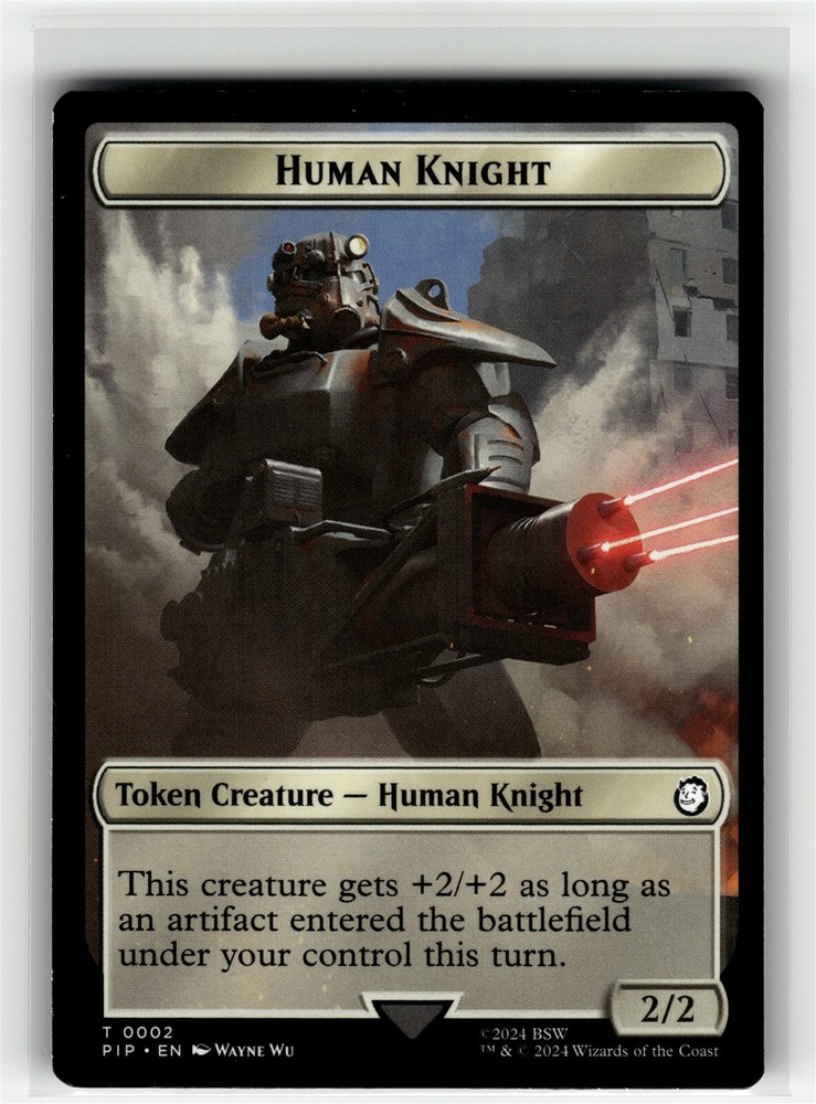 HUMAN KNIGHT // FOOD (0014) DOUBLE-SIDED Fallout Commander #2//14 PIP(NM+)(MTG)