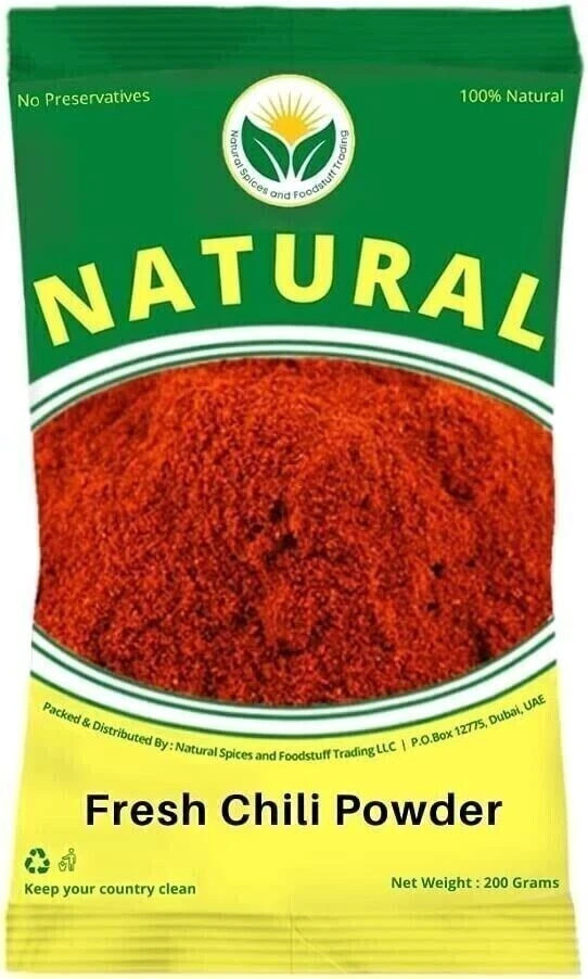 Natural Fresh Chilli Powder 100g Free Global Shipping