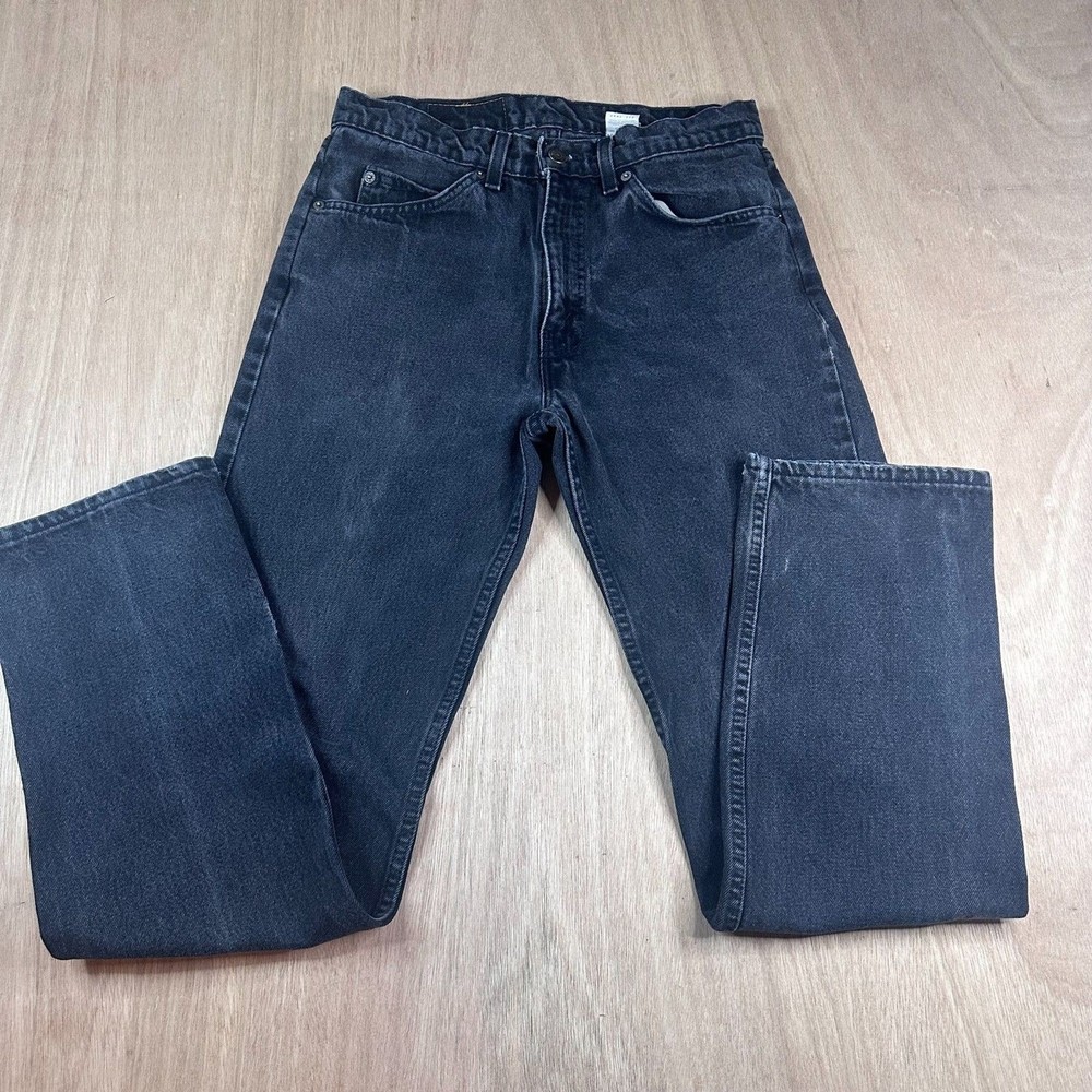 Levi’s 505 Jeans 31x32 Black Denim Orange Tab Made in USA Vintage Straight Leg