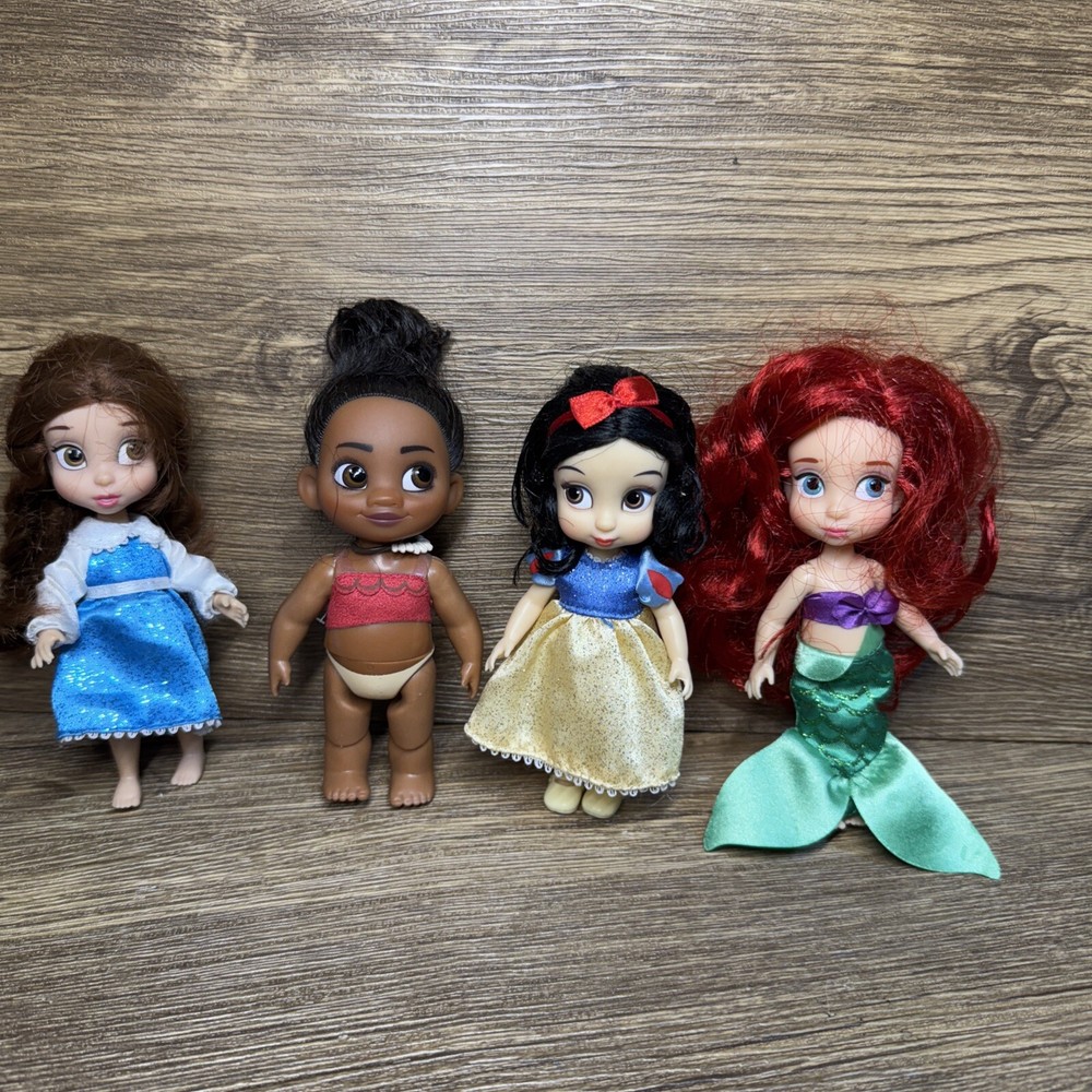 Disney Animators Collection Mini Dolls Play Set 4 Princess Figures