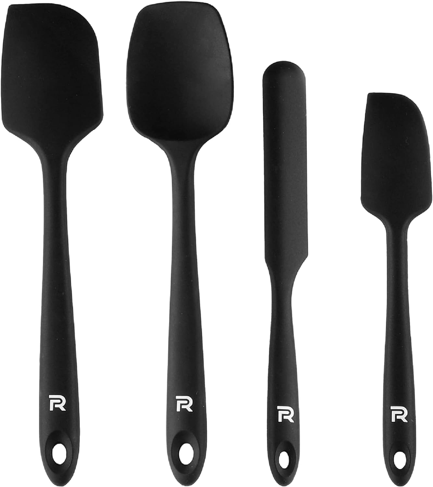 Silicone Spatula Set 4-Piece 600°F+ Heat Resistant Kitchen Utensils Set Cooking