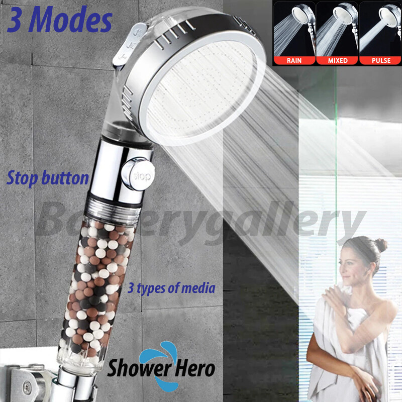 High Turbo Pressure Shower Head Bathroom Powerful Energy Water Saving Filter US