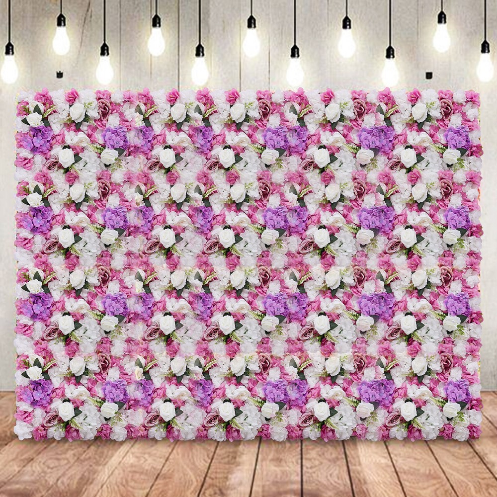 6 Pcs Artificial Hydrangea Flower Wall Panel For Wedding Party Backdrop 60X40CM