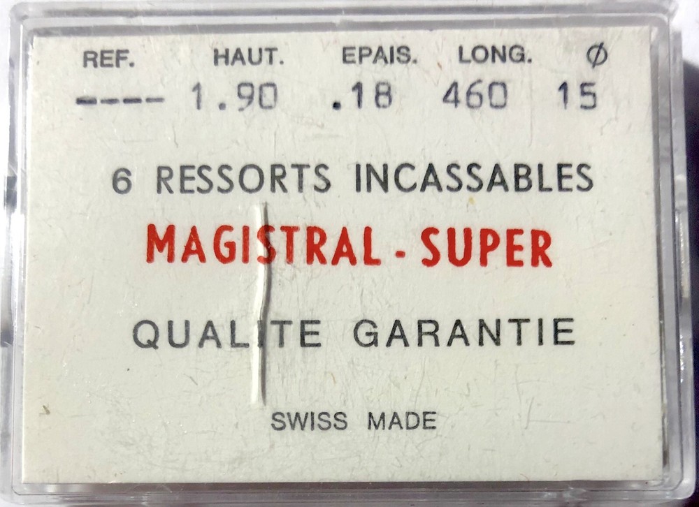 1X Mainspring 1.90x0.18mm Ø15 for Watch 460/190 EE46 BT