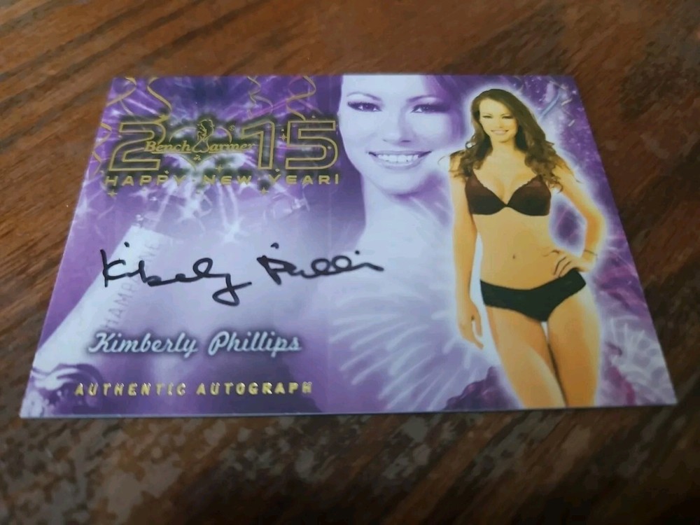 2015 Benchwarmer Happy New Year Autograph Gold Foil Kimberly Phillips Playboy