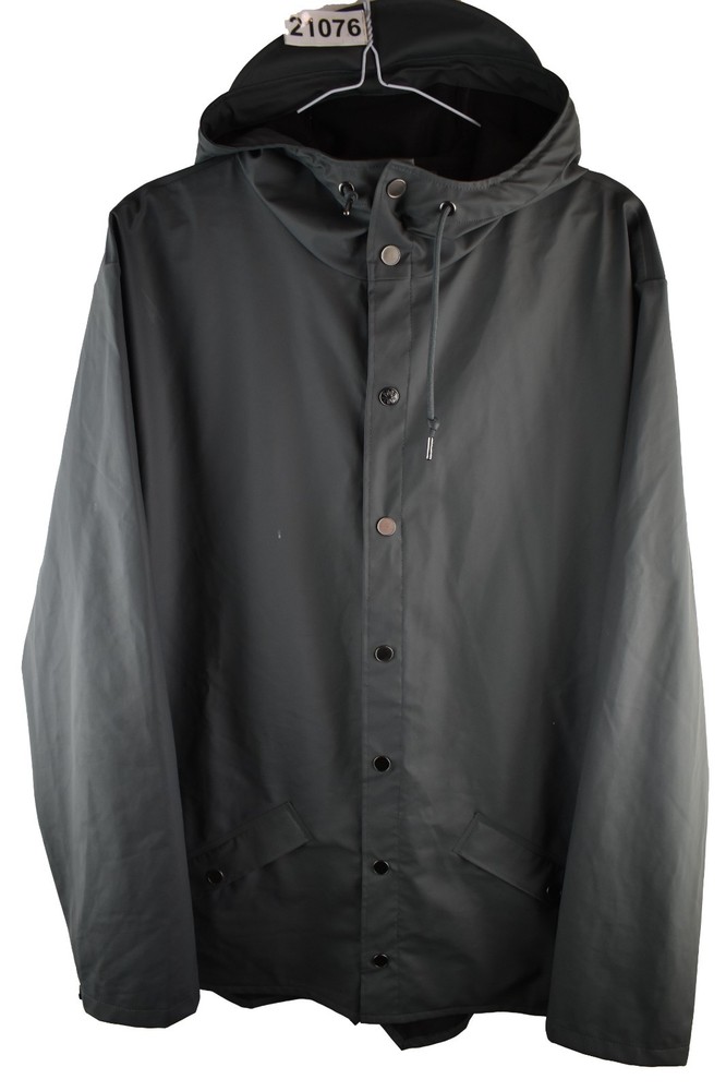 RAINS Gren Rain Coat size L Mens Hooded PU Walking Casual Outdoors Outerwear