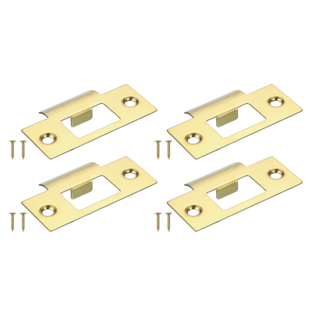 4Pcs Universal Gold Door Strike Plate 2-3/4