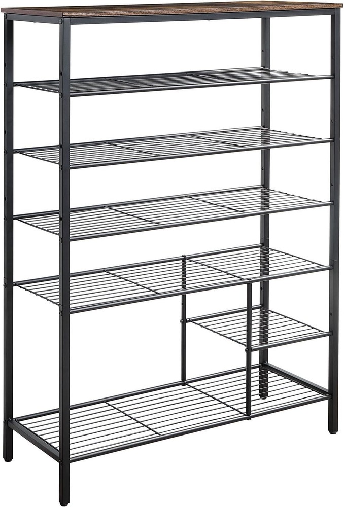 6-Tier Metal Mesh Shoe Rack Organizer for Entryway Storage