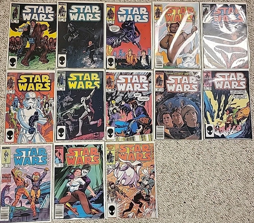 STAR WARS Lot of 13 #91-95, #97-103, #105 Marvel Comics 1982