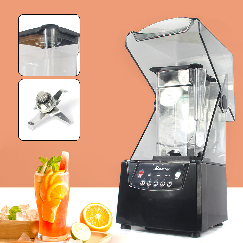 1.8L 2600W Commercial Blender with Soundproof Cover for Ice Smoothies and Juices  