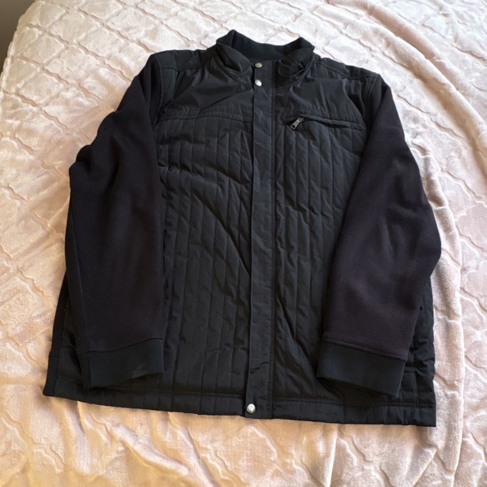 Banana Republic Black Stand-Up Collar Men's Jacket Zip Button XXL