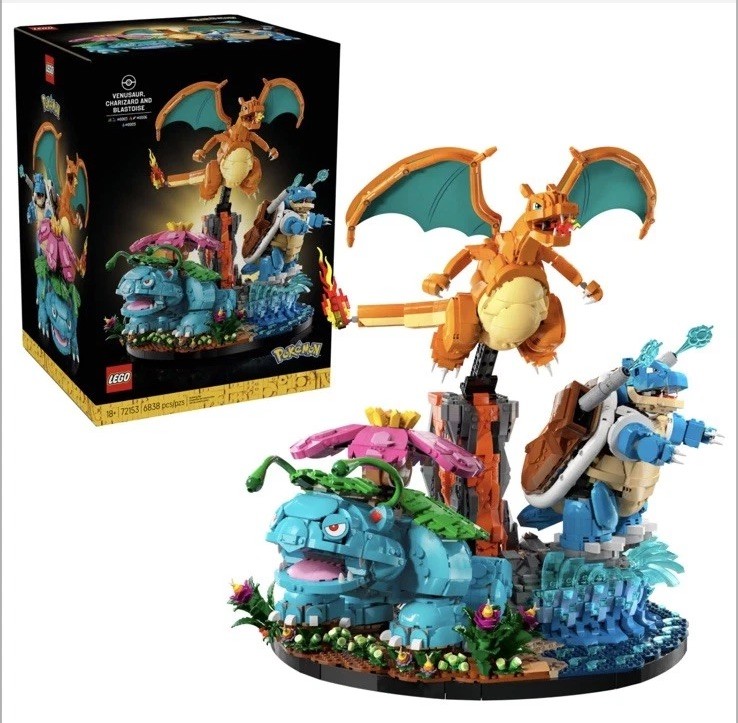LEGO Pokemon Charizard Blastoise Venusaur Set 72153 - PRESALE, Ships March