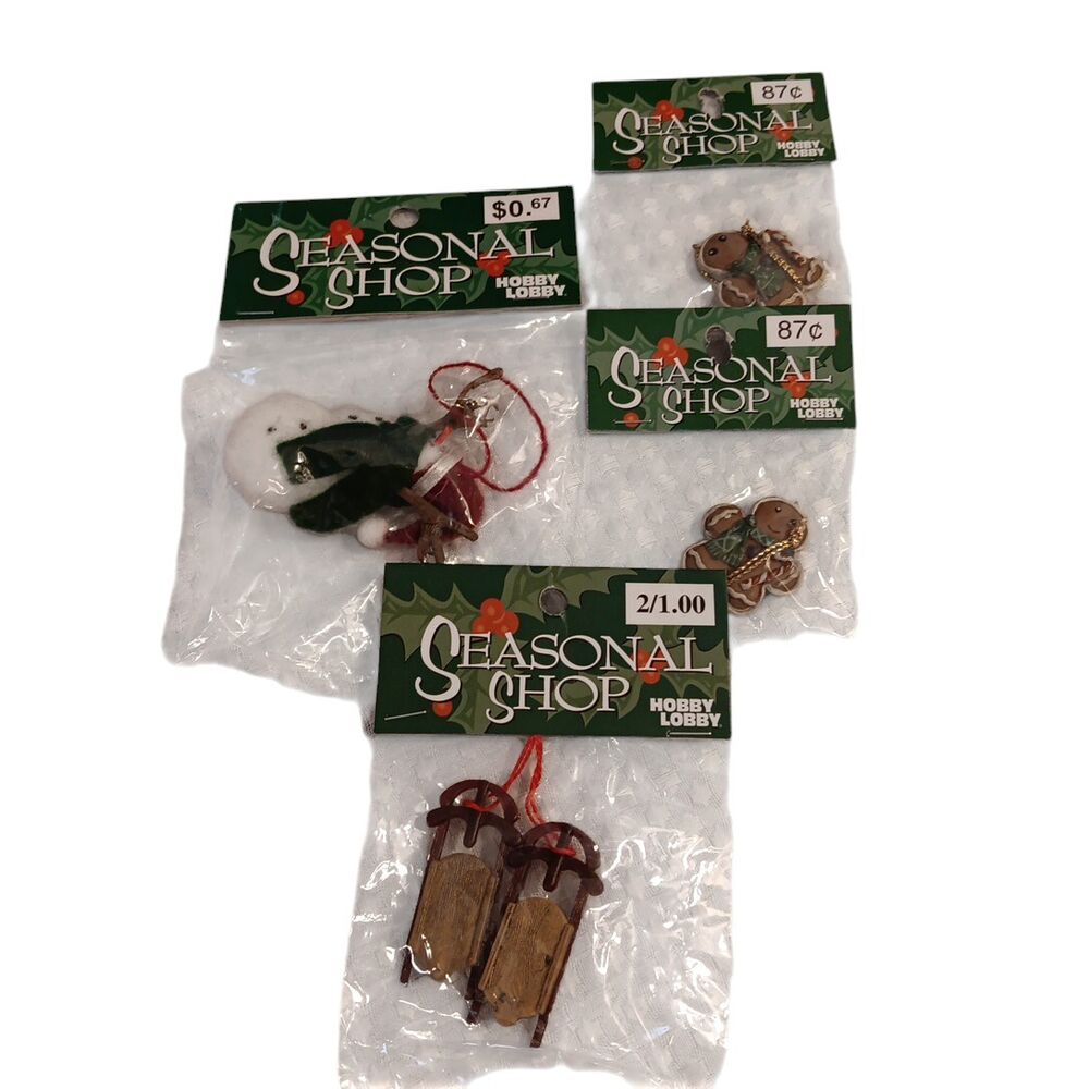 Seasonal Shop Hobby Lobby Vtg Miniature Christmas Ornaments 2-1
